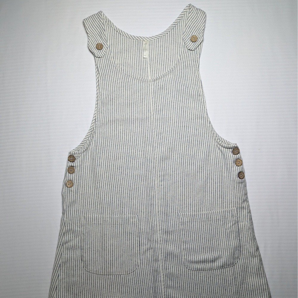 Rylee + Cru Striped Pinafore Apron Dress Cotton Linen Blend XS